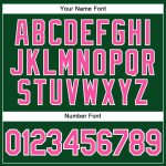 Custom Personalized Golf Polo Shirt with Team Name & Number - Green Pink White Performance Vapor Personalized Green Pink-White