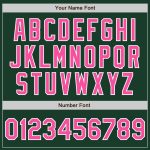 Custom Name and Number Unisex Softball Jersey - Personalized Green Pink White Two-Button Design Personalized Green Pink-White