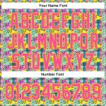 Custom Baseball Jersey with Personalized Name and Number - Green Pink Yellow 3D Pattern Design Color Brush Blocks Personalized