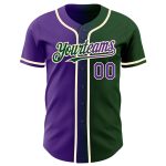 Custom Name & Number Authentic Gradient Baseball Jersey - Personalized Green Purple-Cream Fashion Jersey Personalized Green