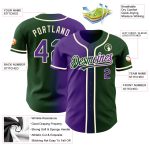 Custom Name & Number Authentic Gradient Baseball Jersey - Personalized Green Purple-Cream Fashion Jersey Personalized Green