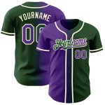 Custom Name & Number Authentic Gradient Baseball Jersey - Personalized Green Purple-Cream Fashion Jersey Personalized Green