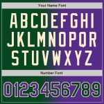 Custom Gradient Bomber Jacket with Name & Number - Personalized Green Purple-Cream Varsity Letterman Fashion Jacket Personalized