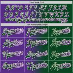Custom Gradient Bomber Jacket with Name & Number - Personalized Green Purple-Cream Varsity Letterman Fashion Jacket Personalized