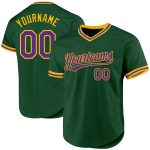 Custom Name Number Baseball Jersey - Personalized Authentic Green Purple Gold Throwback Team Jersey Personalized Green Purple-Gold