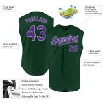 Custom Name and Number Baseball Jersey - Personalized Green Purple-Gray Authentic Sleeveless Team Jersey Personalized Green