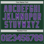 Custom Name and Number Baseball Jersey - Personalized Green Purple-Gray Authentic Sleeveless Team Jersey Personalized Green