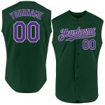 Custom Name and Number Baseball Jersey - Personalized Green Purple-Gray Authentic Sleeveless Team Jersey Personalized Green