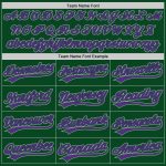 Custom Name and Number Authentic Throwback Baseball Jersey - Personalized Green Purple-Gray Team Jersey Personalized Green