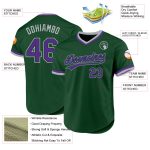 Custom Name and Number Authentic Throwback Baseball Jersey - Personalized Green Purple-Gray Team Jersey Personalized Green