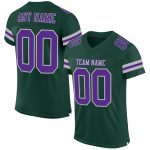 Custom Authentic Football Jersey with Personalized Name and Number - Green Purple-Gray Mesh Team Apparel Personalized Green