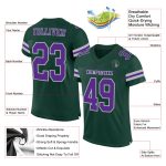 Custom Authentic Football Jersey with Personalized Name and Number - Green Purple-Gray Mesh Team Apparel Personalized Green