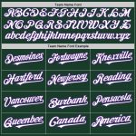 Custom Team Name and Number Softball Jersey - Personalized Two-Button Unisex Green Purple Pinstripe Personalized Green Purple