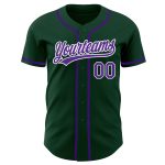 Custom Name and Number Personalized Authentic Baseball Jersey in Green Purple-White Personalized Green Purple-White Authentic