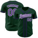 Custom Name and Number Personalized Authentic Baseball Jersey in Green Purple-White Personalized Green Purple-White Authentic