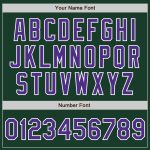 Custom Name Number Bomber Jacket Green Purple White Varsity Letterman Full-Snap Personalized Team Apparel Personalized Green