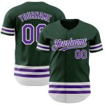 Custom Personalized Baseball Jersey - Authentic Green Purple-White Line with Custom Name and Number Personalized Green Purple-White