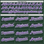 Custom Personalized Baseball Jersey - Authentic Green Purple-White Line with Custom Name and Number Personalized Green Purple-White
