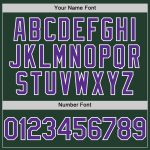 Custom Personalized Baseball Jersey - Authentic Green Purple-White Line with Custom Name and Number Personalized Green Purple-White