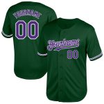 Custom Personalized Green Purple-White Authentic Baseball Jersey with Name and Number - Team Throwback Design Personalized