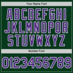 Custom Personalized Green Purple-White Authentic Baseball Jersey with Name and Number - Team Throwback Design Personalized