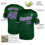 Custom Personalized Green Purple-White Authentic Baseball Jersey with Name and Number - Team Throwback Design Personalized