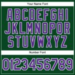 Custom Team Name Number Performance Golf Polo Shirt Green Purple White Personalized Green Purple-White Performance Vapor