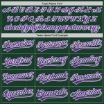 Custom Name and Number Unisex Softball Jersey in Green Purple-White, Personalized Two-Button Design Personalized Green Purple-White
