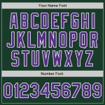 Custom Name and Number Unisex Softball Jersey in Green Purple-White, Personalized Two-Button Design Personalized Green Purple-White