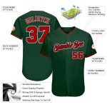 Custom Name and Number Personalized Baseball Jersey - Authentic Green Red and Black Team Jersey Personalized Green Red-Black