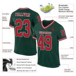 Custom Name Number Personalized Authentic Football Jersey, Green Red-Black Mesh Throwback Design Personalized Green Red-Black