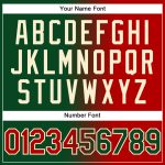 Personalized Gradient Baseball Jersey in Green Red-Cream | Authentic Fashion Apparel Personalized Green Red-Cream Authentic