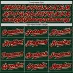 Personalized Custom Name and Number Baseball Jersey - Green Red-Cream Authentic Gradient Fashion Style Personalized Green