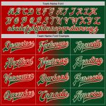 Custom Team Name Number Bomber Jacket Green Red Cream Full-Snap Varsity Gradient Fashion Jacket Personalized Green Red-Cream