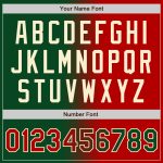Custom Team Name Number Bomber Jacket Green Red Cream Full-Snap Varsity Gradient Fashion Jacket Personalized Green Red-Cream