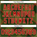 Personalized 3D Checkered Bomber Jacket in Green Red Cream - Full-Snap Varsity Letterman Style Personalized Green Red-Cream