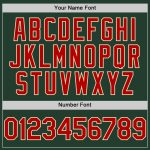 Custom Authentic Baseball Jersey with Personalized Name and Number - Green Red-Cream Team Design Personalized Green Red-Cream