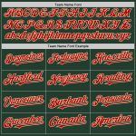 Custom Authentic Baseball Jersey with Personalized Name and Number - Green Red-Cream Team Design Personalized Green Red-Cream