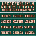 Customizable Football Jersey - Personalized Green Red Cream Mesh with Team Name and Number Personalized Green Red-Cream Mesh