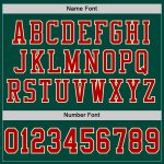 Customizable Football Jersey - Personalized Green Red Cream Mesh with Team Name and Number Personalized Green Red-Cream Mesh