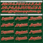 Custom Authentic Throwback Baseball Jersey - Personalized Green Red Cream Mesh with Team Name and Number Personalized Green