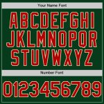 Custom Authentic Throwback Baseball Jersey - Personalized Green Red Cream Mesh with Team Name and Number Personalized Green