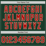 Custom Name and Number Unisex Two-Button Softball Jersey in Green Red-Cream - Personalized Team Apparel Personalized Green