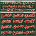 Custom Name and Number Unisex Two-Button Softball Jersey in Green Red-Cream - Personalized Team Apparel Personalized Green