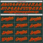 Personalized Authentic Baseball Jersey in Green Red-Gold Color Personalized Green Red-Gold Authentic Baseball Jersey