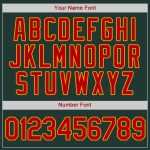Personalized Authentic Baseball Jersey in Green Red-Gold Color Personalized Green Red-Gold Authentic Baseball Jersey