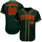 Custom Name and Number Authentic Baseball Jersey - Personalized Green Red-Gold Team Jersey Personalized Green Red-Gold Authentic