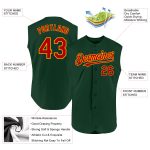 Personalized Authentic Green Red-Gold Sleeveless Baseball Jersey Personalized Green Red-Gold Authentic Sleeveless Baseball