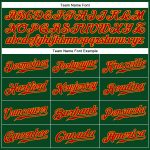 Custom Personalized Authentic Sleeveless Baseball Jersey with Green, Red, and Gold Design - Your Name and Number Personalized
