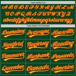 Custom Name Number Throwback Baseball Jersey - Personalized Green Red Gold Team Jersey Personalized Green Red-Gold Authentic